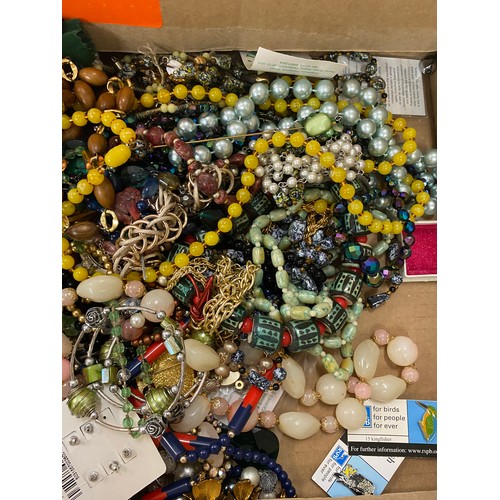 547 - Box of vintage and later costume jewellery