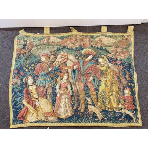 83 - Wall hanging rug measures approx 45 inches wide 34 inches tall