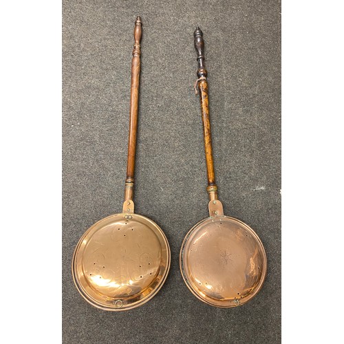 197 - Two antique warming pans