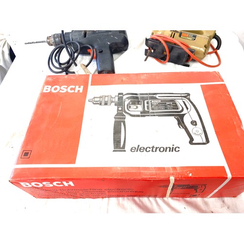 174 - 2 Drills and a jigsaw includes bosch, black and decker jigsaw etc all untested