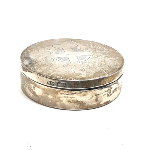 32 - Vintage silver Communion Wafer Box Sheffield silver hallmarks measures approx 7cm dia height 2cm