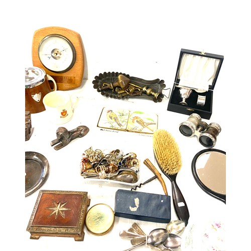 320 - Large selection of miscellaneous includes opera glasses, epns, biscuit barrel etc