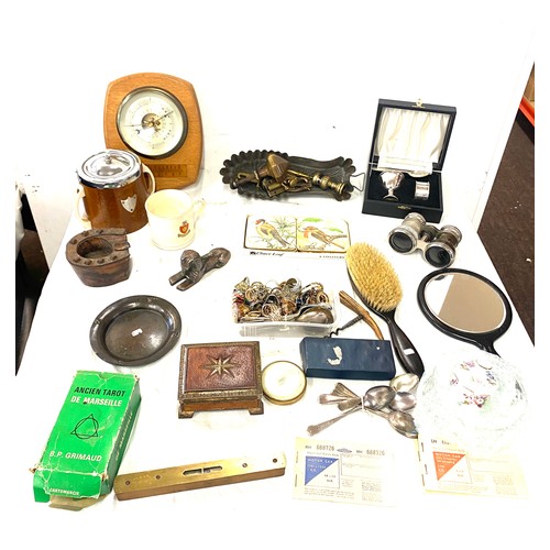 320 - Large selection of miscellaneous includes opera glasses, epns, biscuit barrel etc