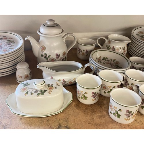 409 - Autumn leaves made in England part dinner/ tea service includes tea pot, plates, cups etc