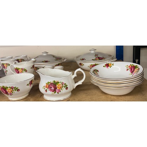 411 - Part Sheltonian dinner/ tea service includes meat plate, cups, plates etc