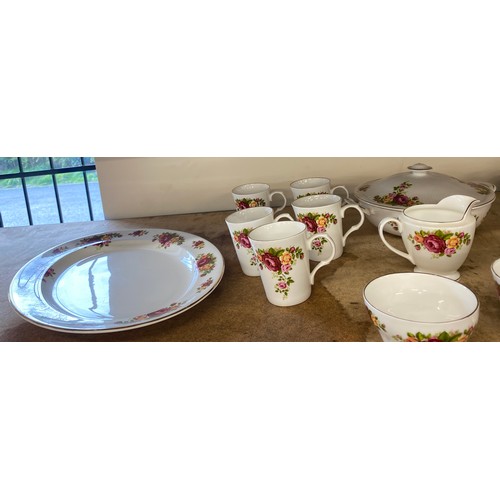 411 - Part Sheltonian dinner/ tea service includes meat plate, cups, plates etc