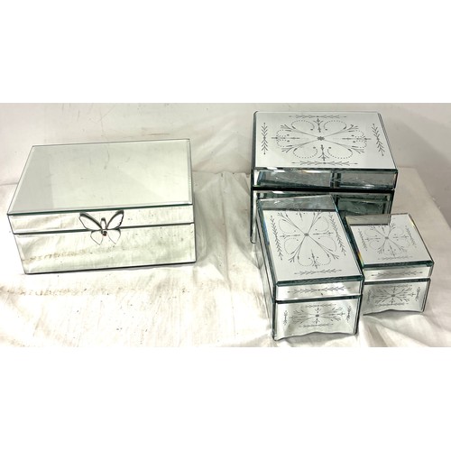 245 - Selection of mirrored jewellery boxes