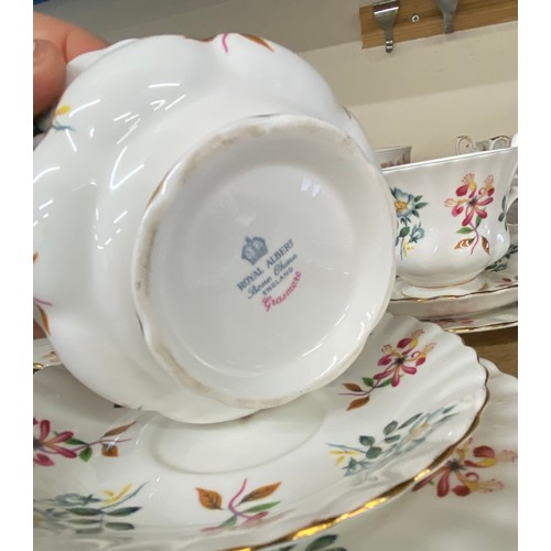 408 - Selection of part tea services includes Royal Albert, Shelley, Meadow Sweet etc