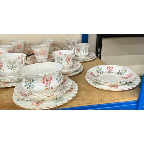 408 - Selection of part tea services includes Royal Albert, Shelley, Meadow Sweet etc