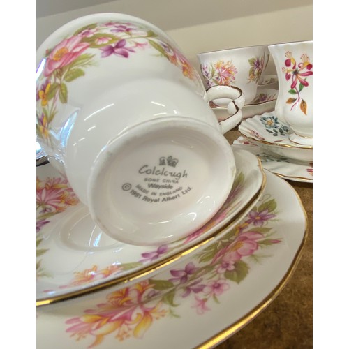 408 - Selection of part tea services includes Royal Albert, Shelley, Meadow Sweet etc