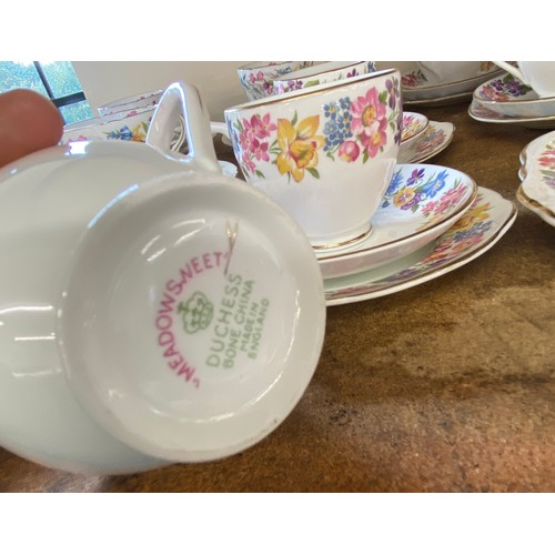 408 - Selection of part tea services includes Royal Albert, Shelley, Meadow Sweet etc