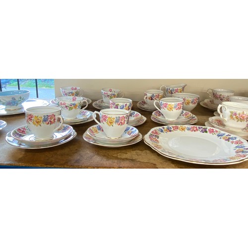 408 - Selection of part tea services includes Royal Albert, Shelley, Meadow Sweet etc