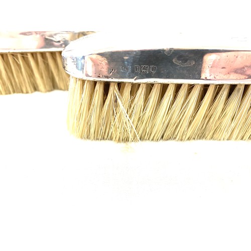 505 - Hallmarked silver 3 piece brush set, London silver hallmarks