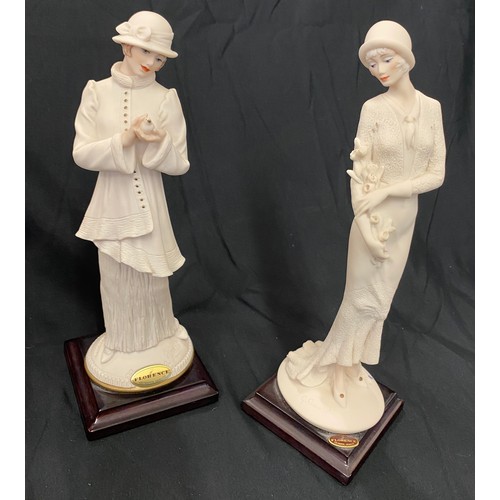 124 - Selection of four Guiseppe Armani Florence figures, all 10 inches tall, named Lady with dog, Lady wi... 