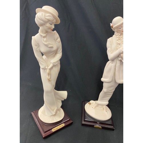 124 - Selection of four Guiseppe Armani Florence figures, all 10 inches tall, named Lady with dog, Lady wi... 