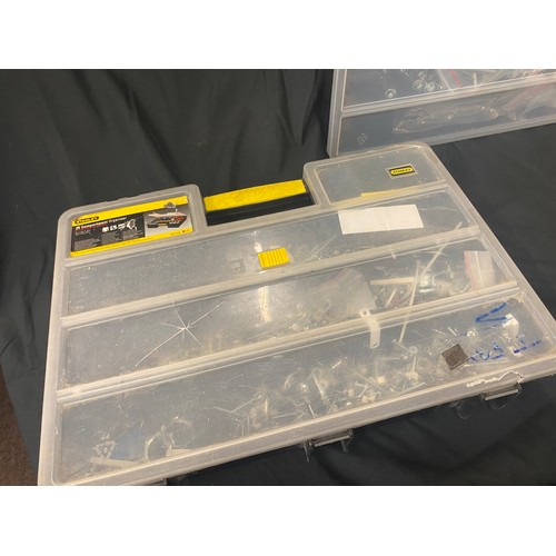 244 - Two Stanley 25 compartment organiser with contents