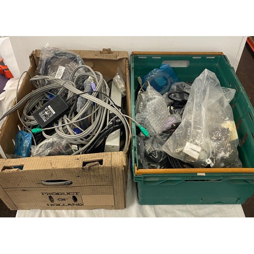 393 - Large selection of computer leads etc