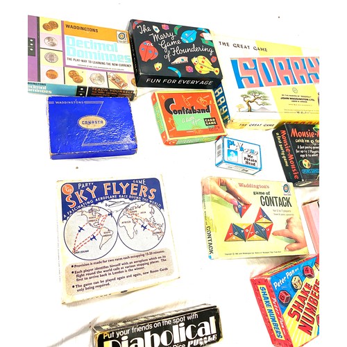 176 - Selection of vintage board games includes snake number etc