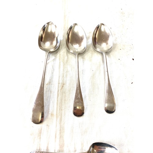 503 - Set of 3 vintage Sheffield silver Spoons, hallmarked plus other, total weight 256grams