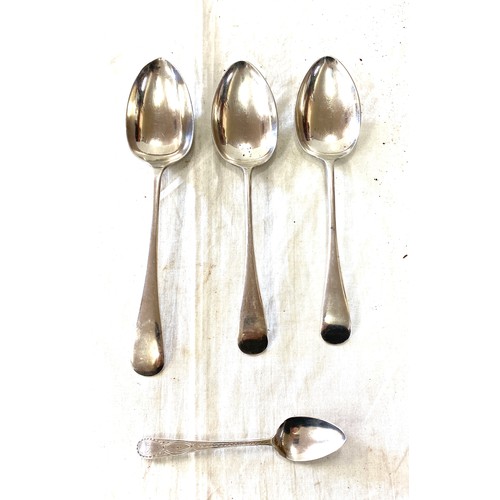 503 - Set of 3 vintage Sheffield silver Spoons, hallmarked plus other, total weight 256grams