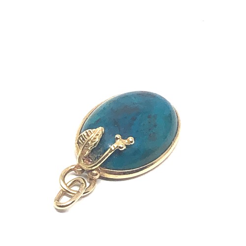 223 - 14ct gold chrysocolla pendant (3.9g)