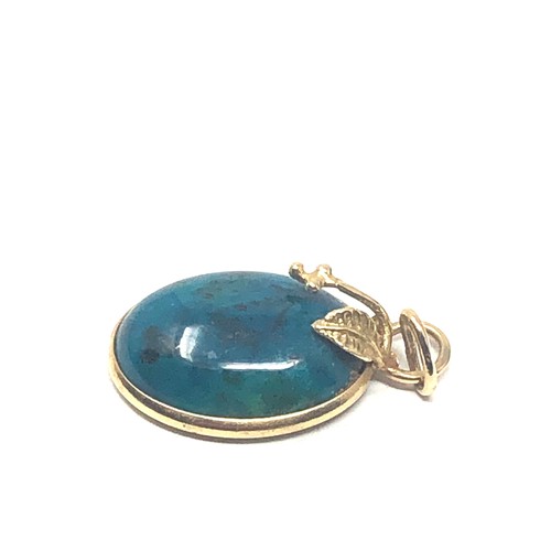 223 - 14ct gold chrysocolla pendant (3.9g)