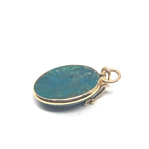 223 - 14ct gold chrysocolla pendant (3.9g)