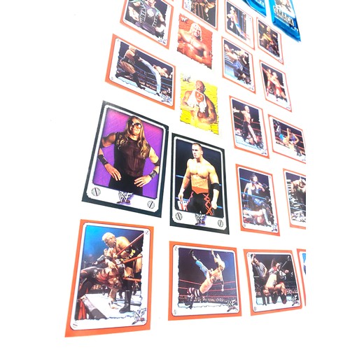 565 - Selection of WWF/WWE 2022 merlin stickers and smackdown WWE 2 booster packs