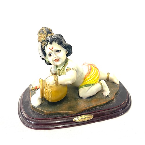 450 - Vintage Baby Urishna idol eating butter figure, the julian collection