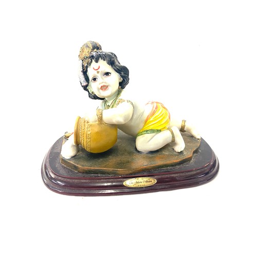 450 - Vintage Baby Urishna idol eating butter figure, the julian collection