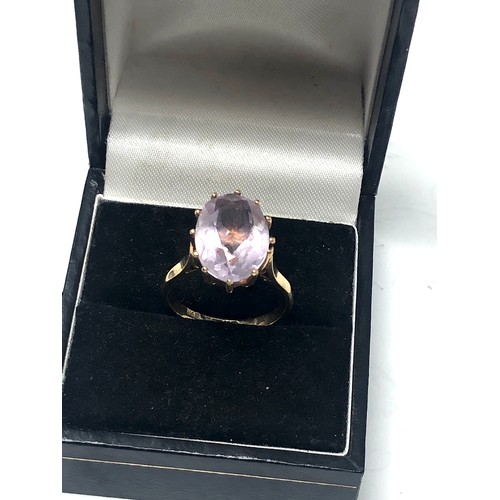 222 - 9ct gold amethyst cocktail ring (3.7g)