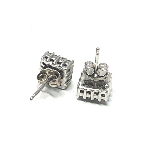 227 - 10ct white gold diamond earrings (1.9g)