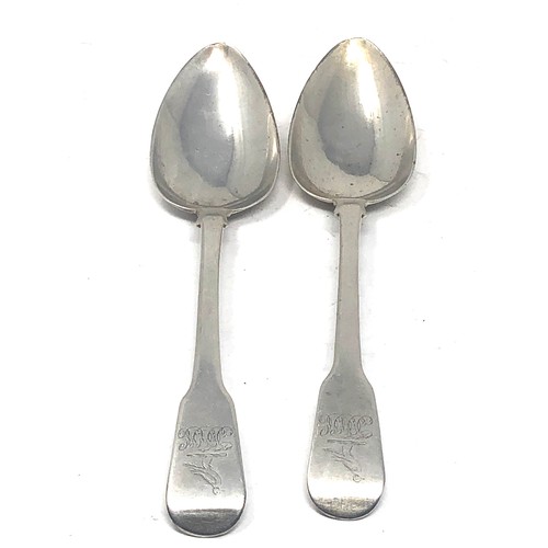 52 - pair of georgian silver table spoons London silver hallmarks