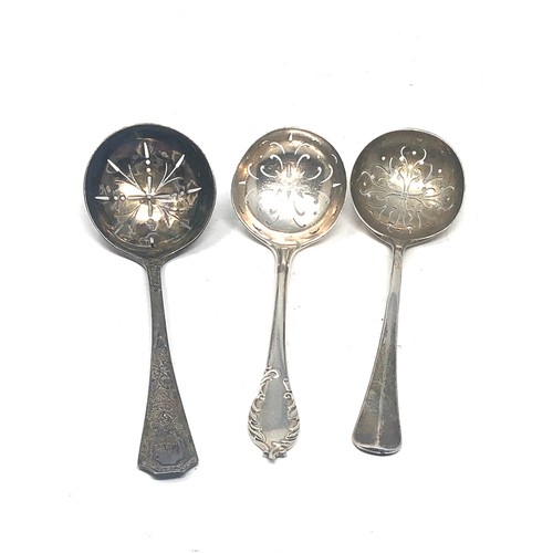 50 - 3 antique silver sifter spoons