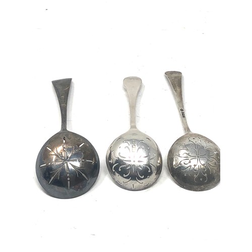 50 - 3 antique silver sifter spoons