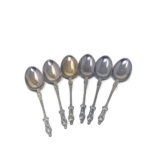 63 - 6 silver apostle spoons