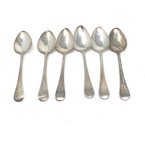 48 - 6 antique georgian silver tea spoons