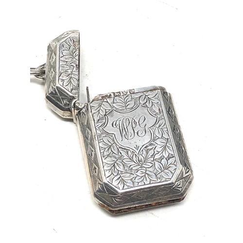 56 - Antique silver vesta case