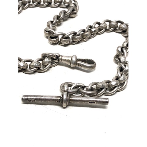 39 - Antique silver fancy link albert watch chain weight 35g