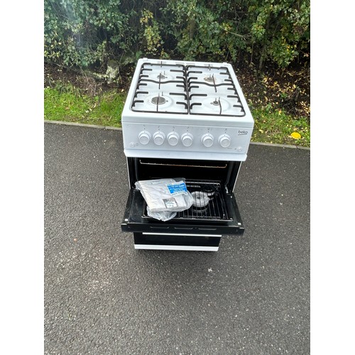 598 - Beko Double oven 500mm gas cooker, working order