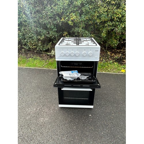 598 - Beko Double oven 500mm gas cooker, working order