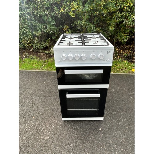 598 - Beko Double oven 500mm gas cooker, working order