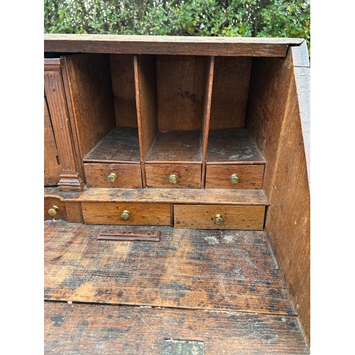 583 - Period oak 2 over 2 bureau, approximate measurements: Height 45 inches, Width 37 inches, Depth 23 in... 