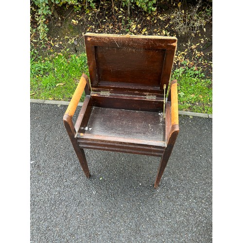 387 - Vintage piano stool and small childs chair