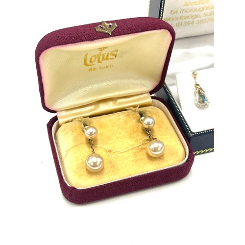 508 - 2 pairs of 9ct gold earrings, approximate weight 5.9g