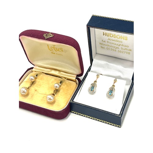 508 - 2 pairs of 9ct gold earrings, approximate weight 5.9g