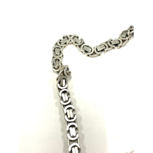 456 - Heavy sterling silver chain necklace, approximate weight 77g, marked 925