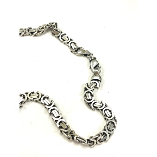 456 - Heavy sterling silver chain necklace, approximate weight 77g, marked 925