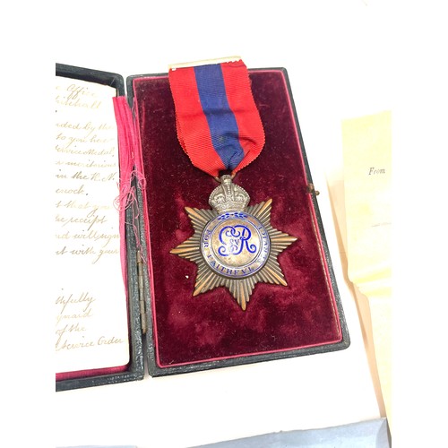 553 - Cased WW1 period imperial service medal with paperwork awarded to W F Bray for his work at Royal Nav... 