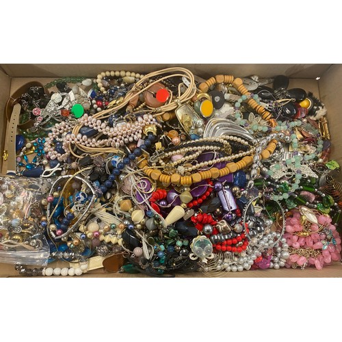 424 - Box of vintage costume jewellery